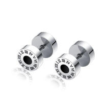 high quality roman numerals boys stainless steel earrings new fancy bell shaped mens stud earrings hiphop jewelry